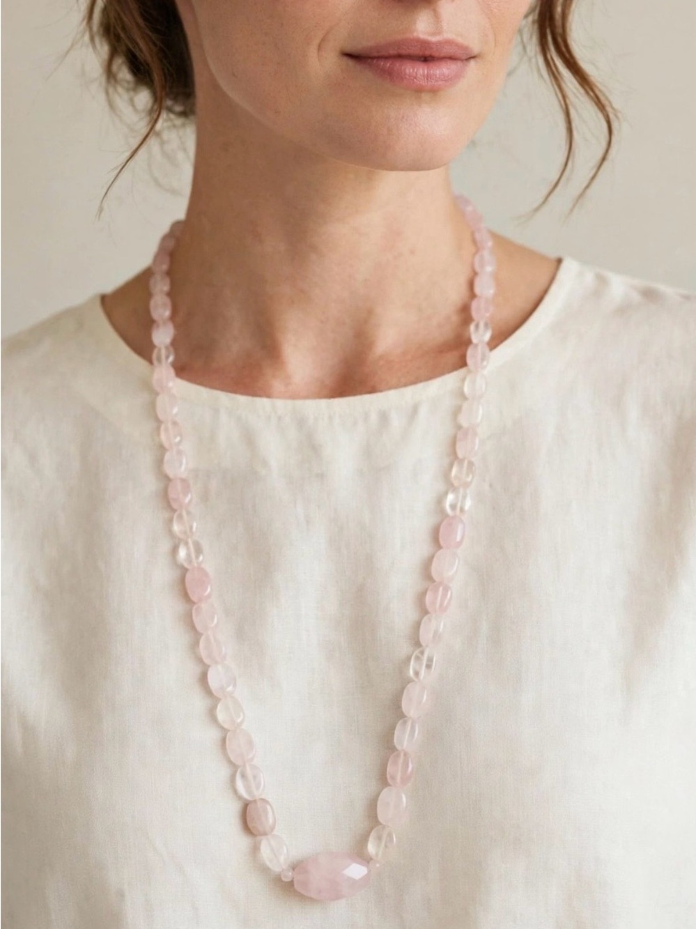 Genuine Rose Quartz Necklace